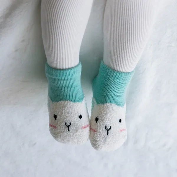 Sheep Cozy Ankle Socks (Mint/Pink)