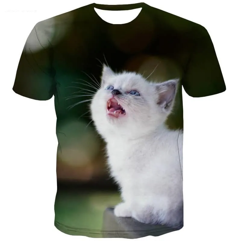 shirt kitten shirt 3D cat pet Cool men art costume