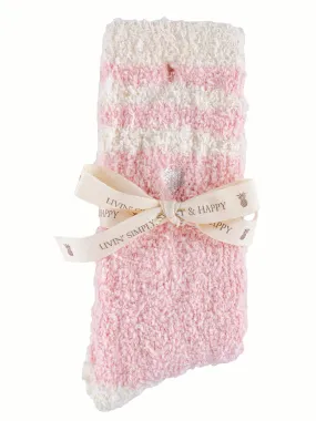 Simply Southern soft socks Pink Stripes