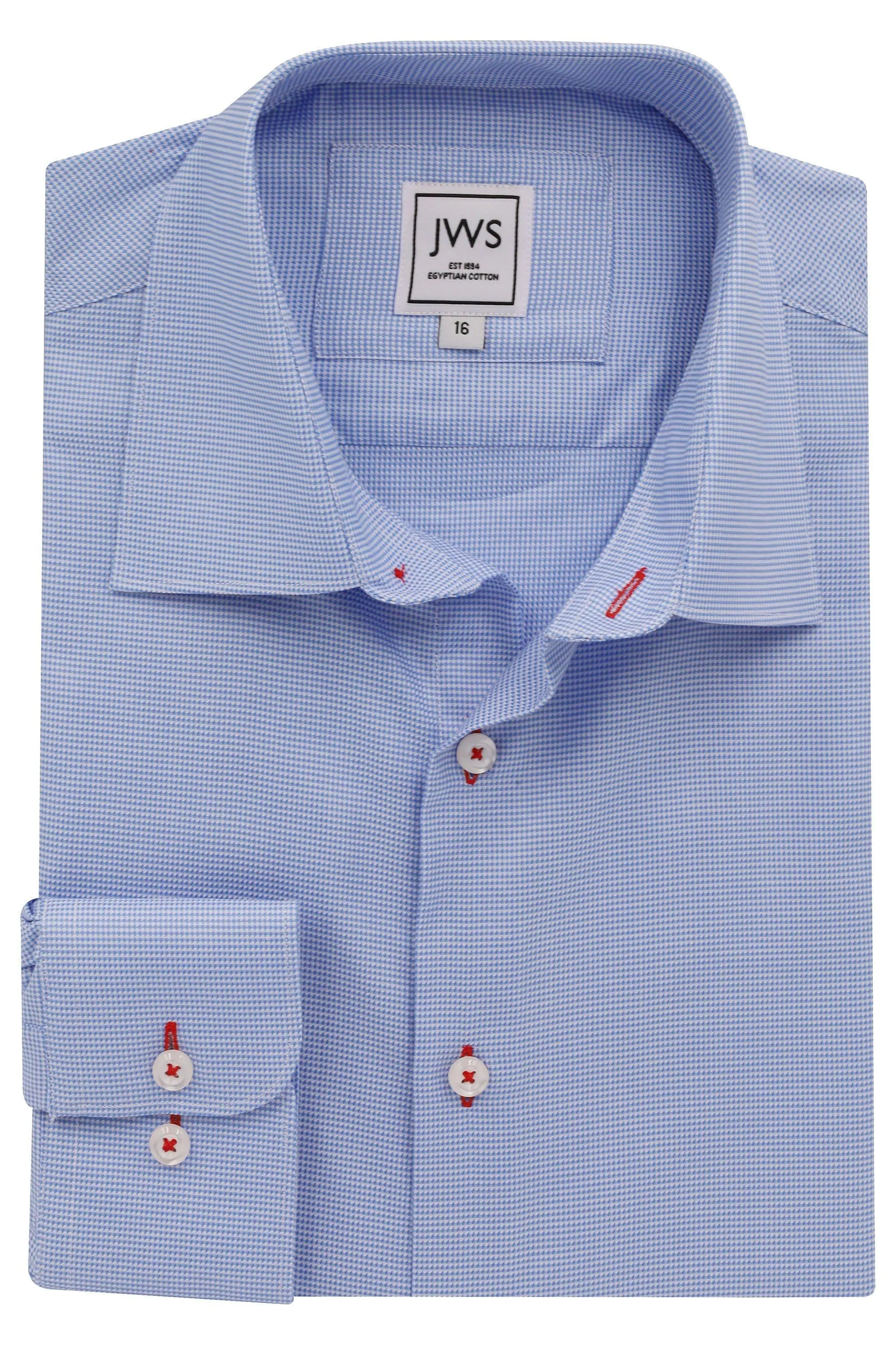 Sky Blue  Micro Houndstooth Non Iron Egyptian Cotton Dress Shirt