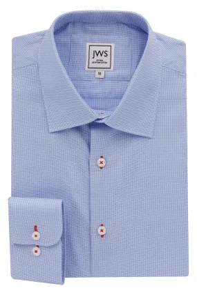 Sky Blue  Micro Houndstooth Non Iron Egyptian Cotton Dress Shirt