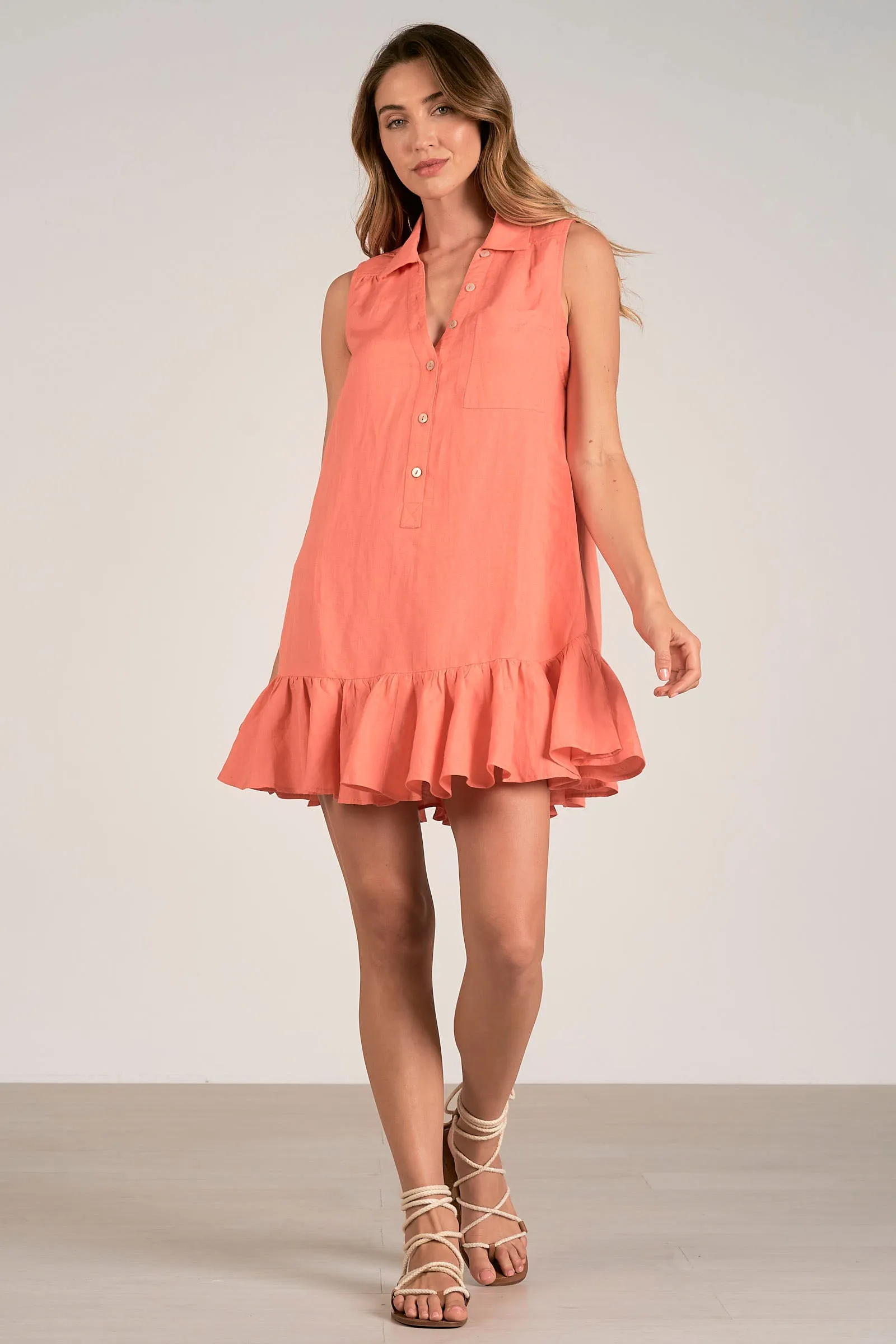 Sleeveless Collared Summer Dress