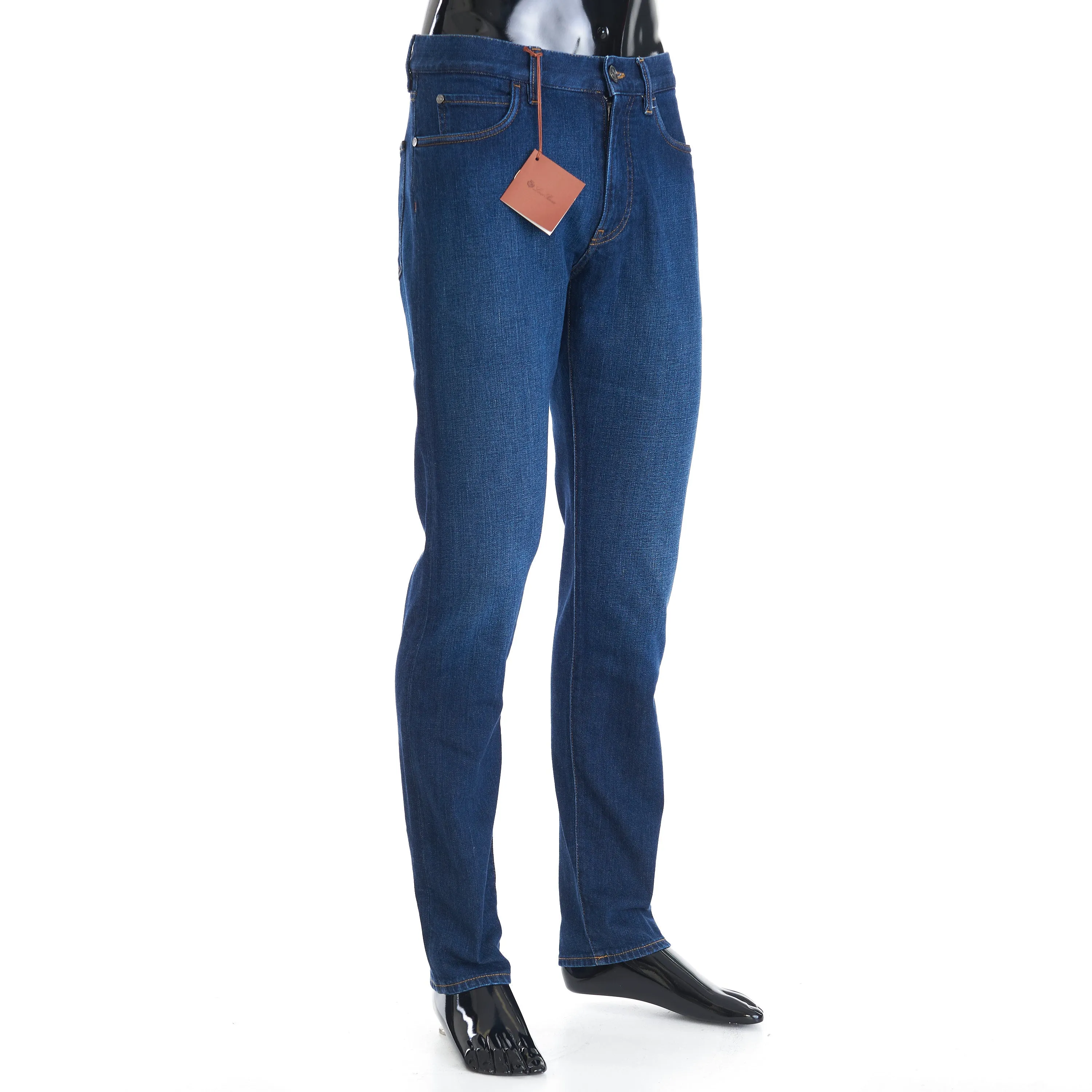 Slim Fit Five-Pocket Doccio Pants In Blue Japanese Kurashiki Denim