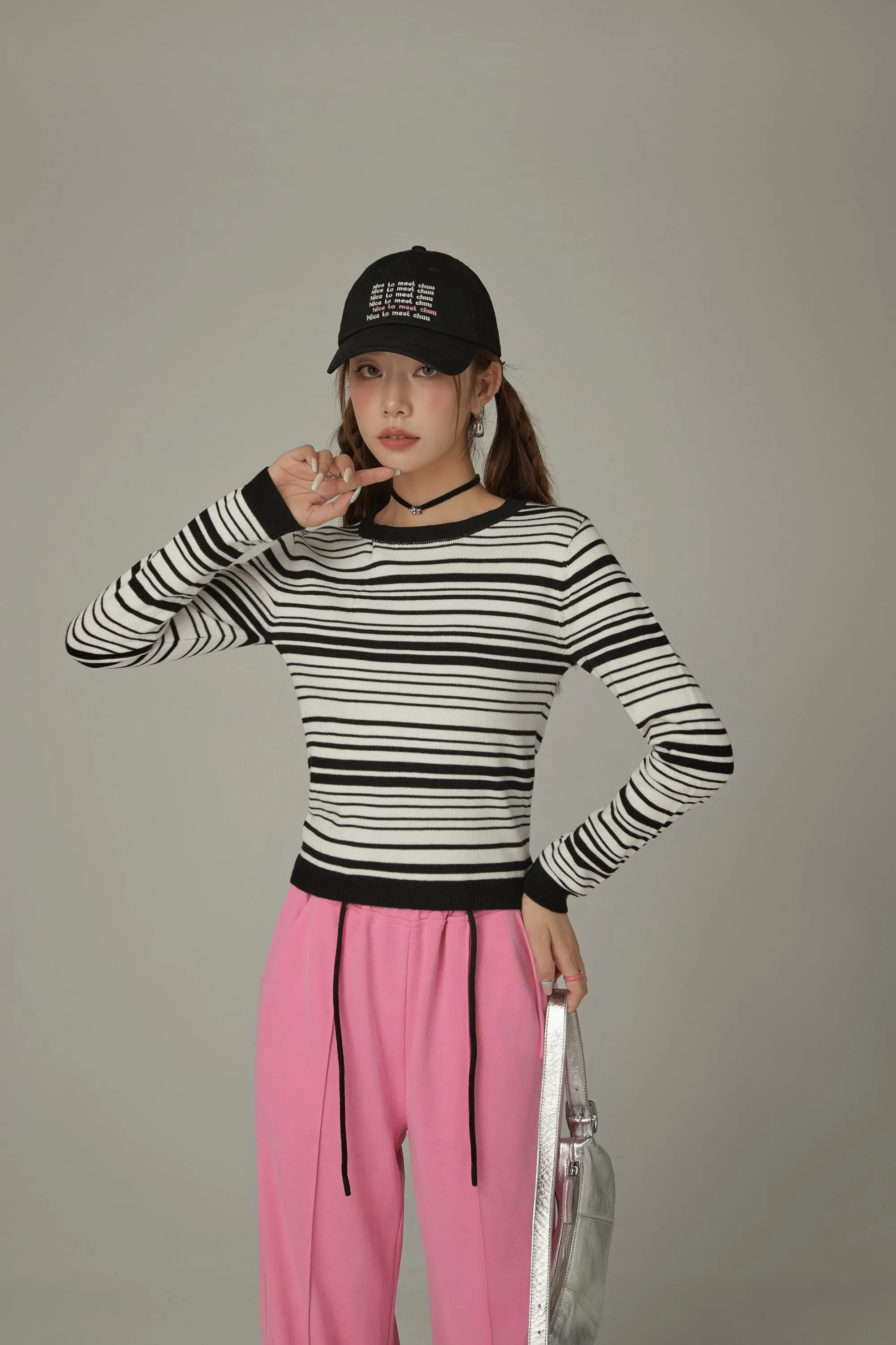 Slim Stripe Knit Top