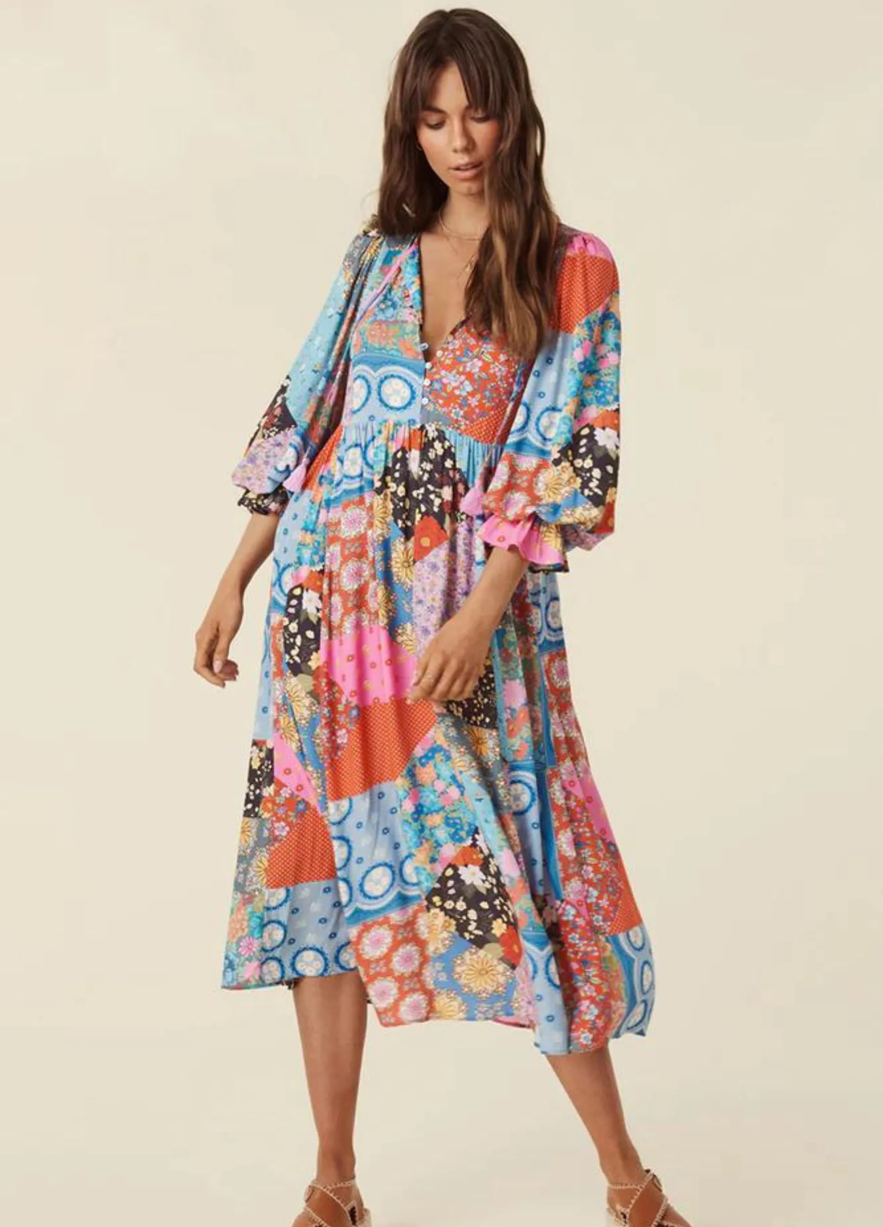 Spell - Cha Cha Boho Midi Dress - Jewel