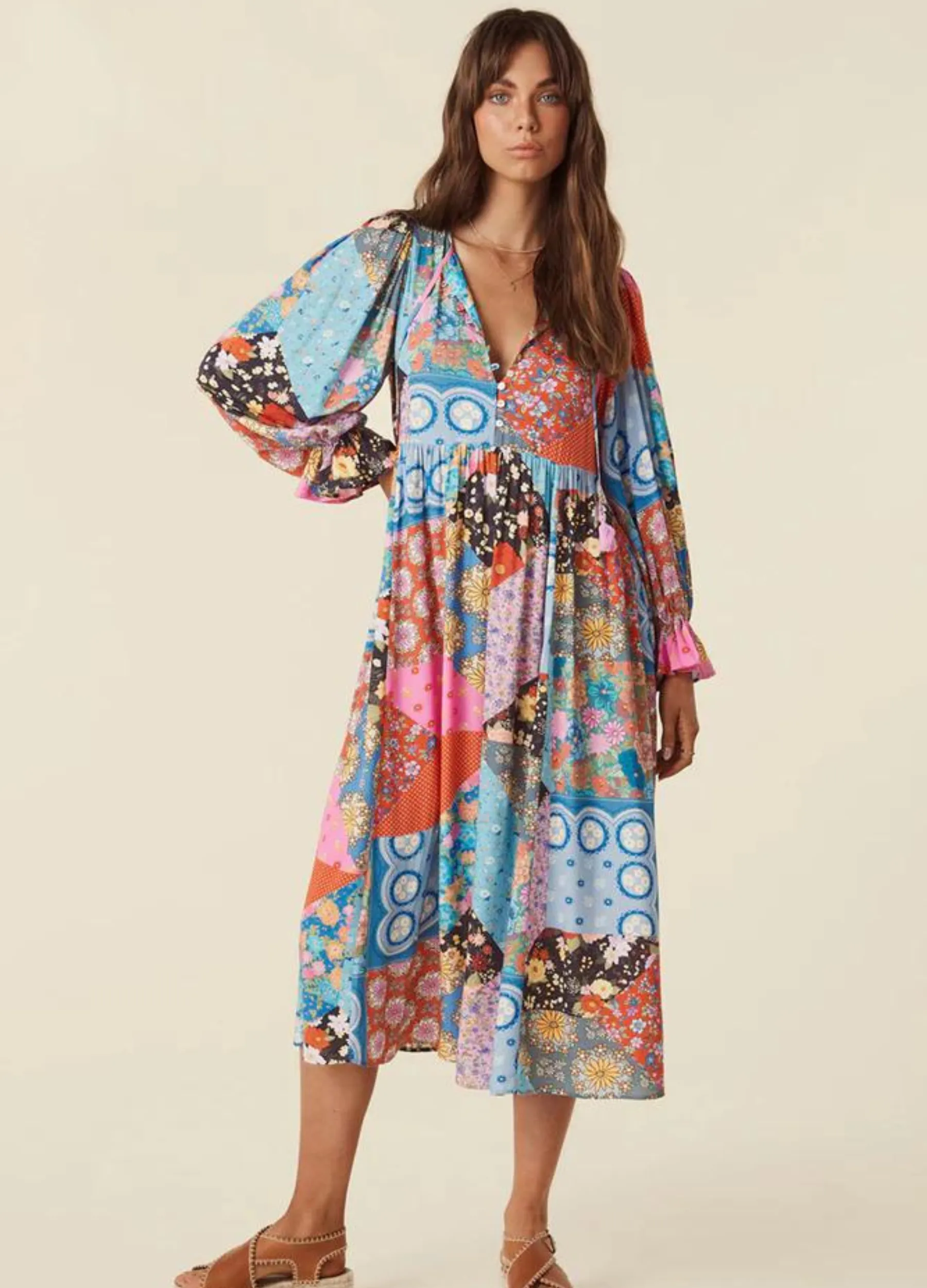 Spell - Cha Cha Boho Midi Dress - Jewel