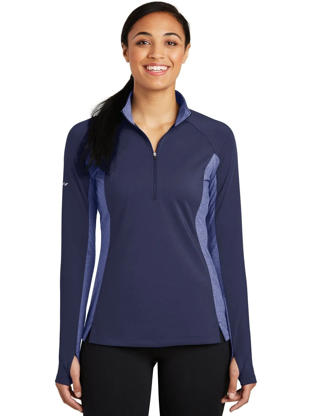 Sport-Tek Ladies Sport-Wick Stretch Contrast 1/2-Zip Pullover