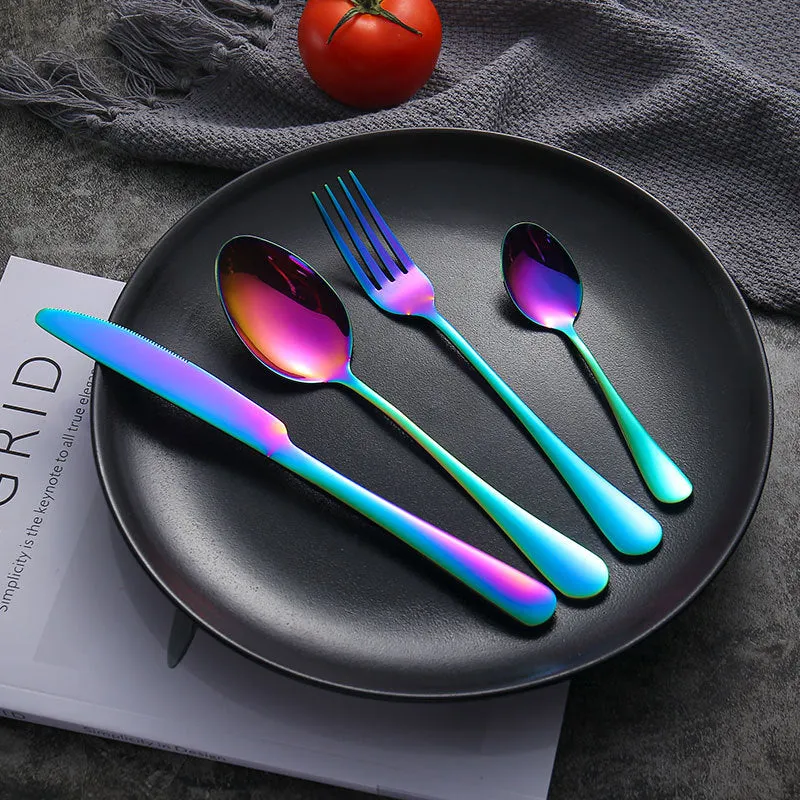 Stainless Steel Tableware Four Components Gift Set Wooden Box Gift Box Knife, Fork and Spoon