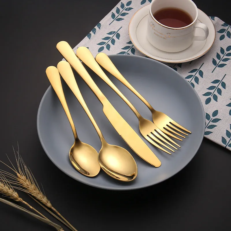 Stainless Steel Tableware Gift Set 5 Components Western Food Knife, Fork and Spoon 20-Piece Set