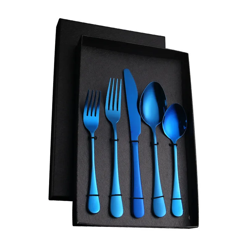 Stainless Steel Tableware Gift Set 5 Components Western Food Knife, Fork and Spoon 20-Piece Set