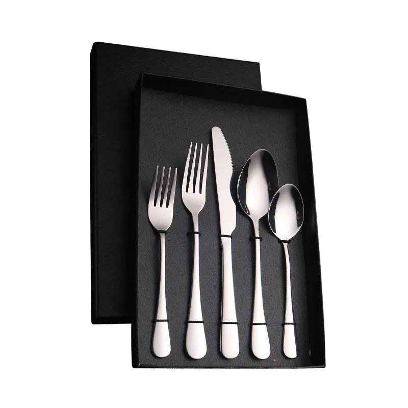 Stainless Steel Tableware Gift Set 5 Components Western Food Knife, Fork and Spoon 20-Piece Set