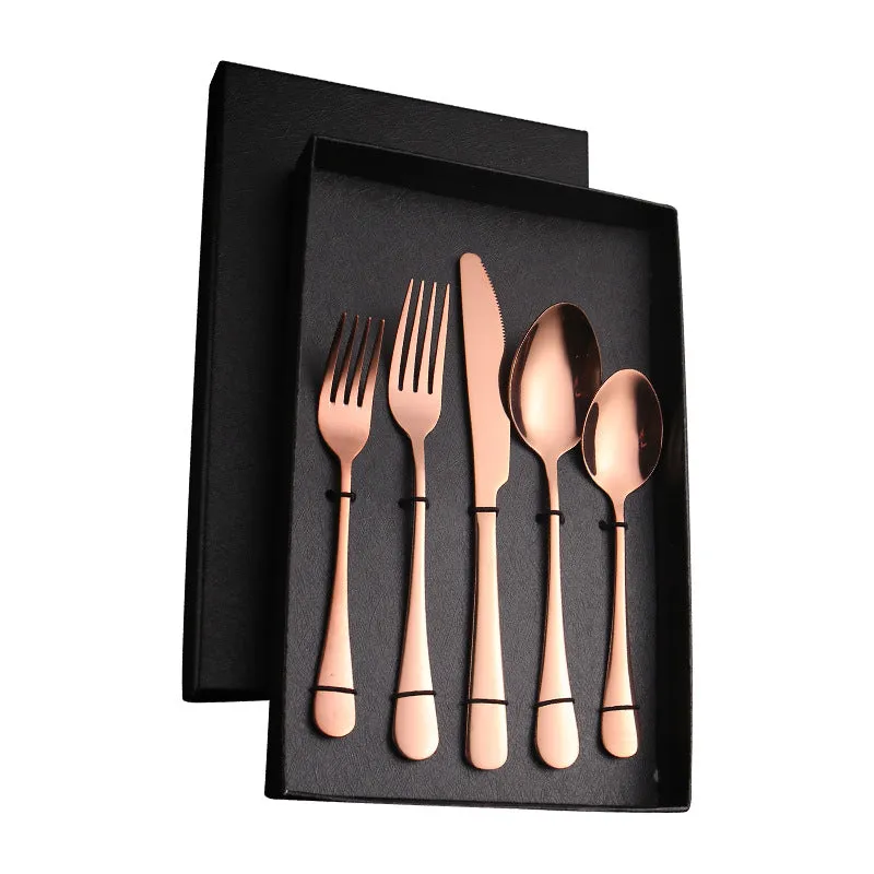 Stainless Steel Tableware Gift Set 5 Components Western Food Knife, Fork and Spoon 20-Piece Set