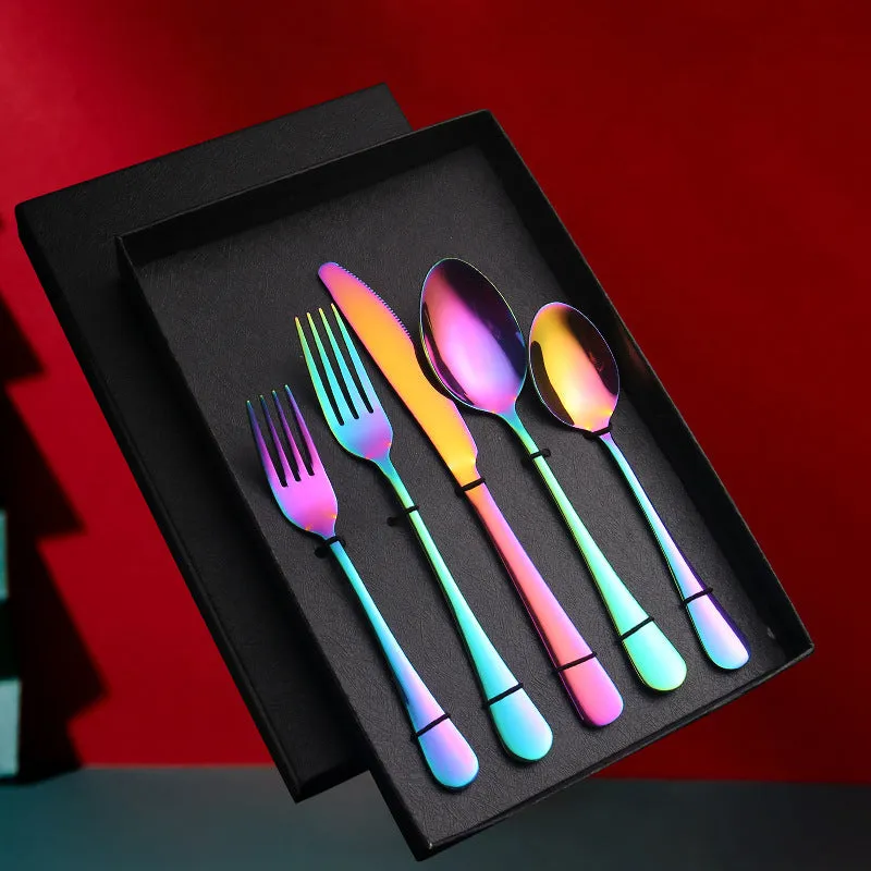 Stainless Steel Tableware Gift Set 5 Components Western Food Knife, Fork and Spoon 20-Piece Set