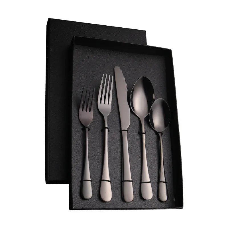 Stainless Steel Tableware Gift Set 5 Components Western Food Knife, Fork and Spoon 20-Piece Set