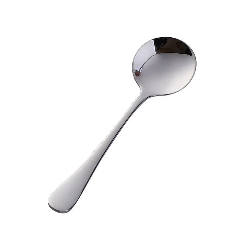 Stainless Steel Tableware round Spoon Coffee Spoon Soup Spoon Creative Cute Children's Spoon