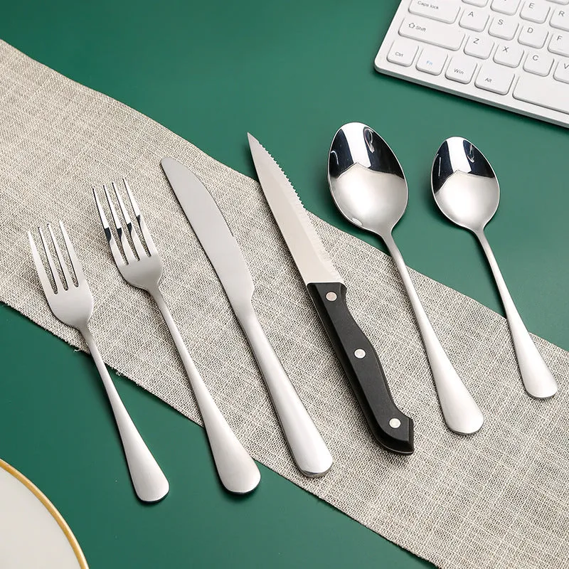 Stainless Steel Tableware Set for 8 People 48-Piece Set Western Food/Steak Knife, Fork and Spoon Six Components