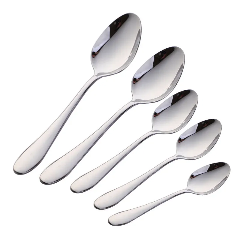 Stainless Steel Tableware Tip Spoon Creative Western Thickened Dessert Spoon Household Spoon