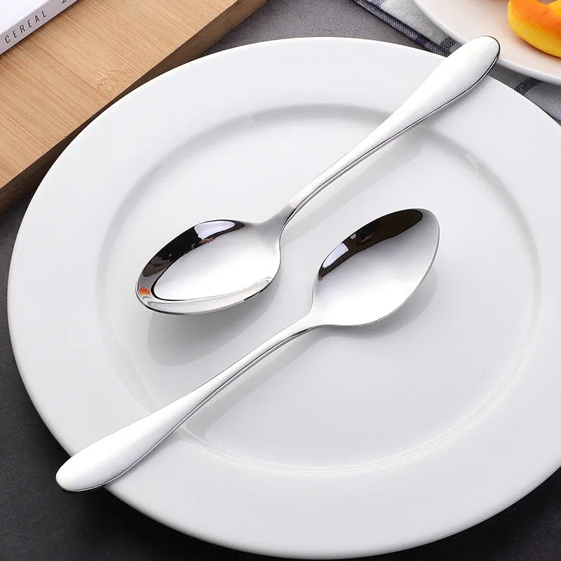 Stainless Steel Tableware Tip Spoon Creative Western Thickened Dessert Spoon Household Spoon