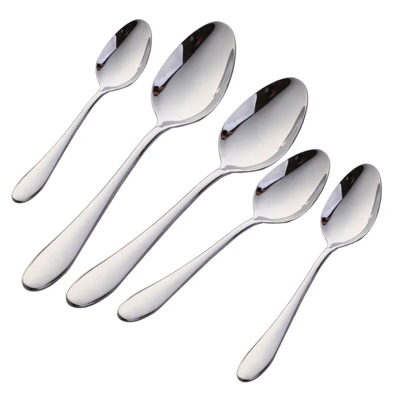 Stainless Steel Tableware Tip Spoon Creative Western Thickened Dessert Spoon Household Spoon