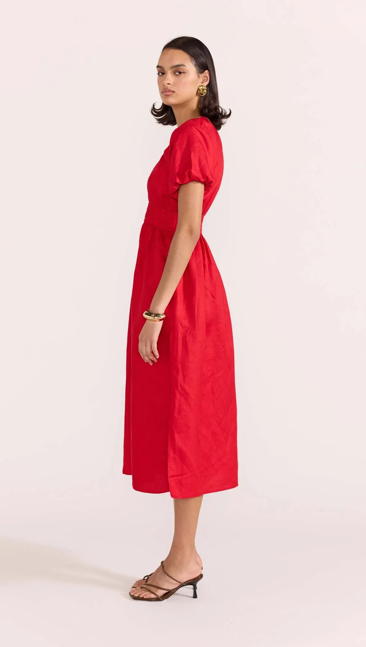 STAPLE THE LABEL AMANA MIDI DRESS RED