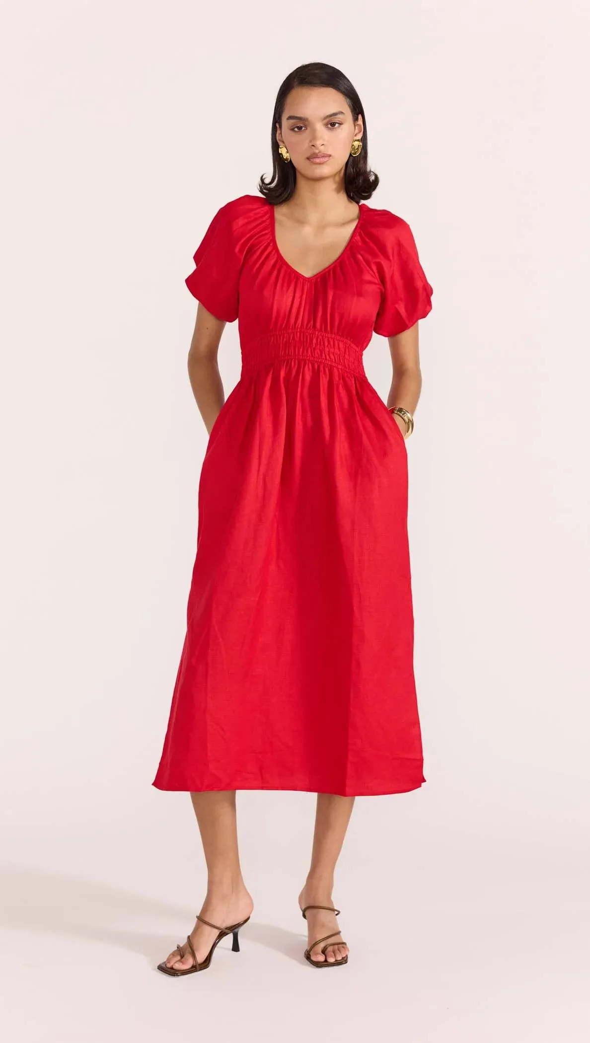 STAPLE THE LABEL AMANA MIDI DRESS RED