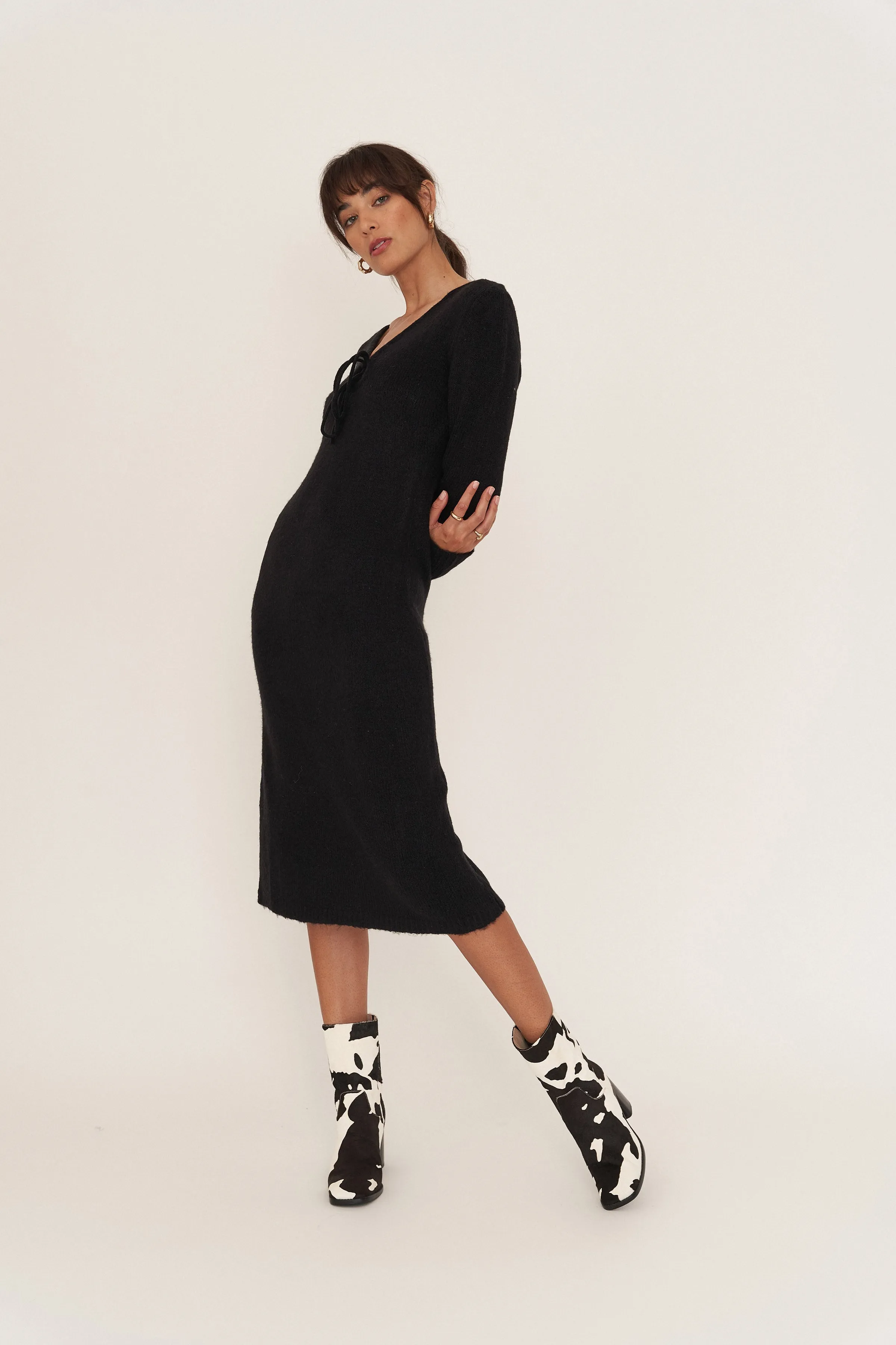 Stella Midi Dress - Black