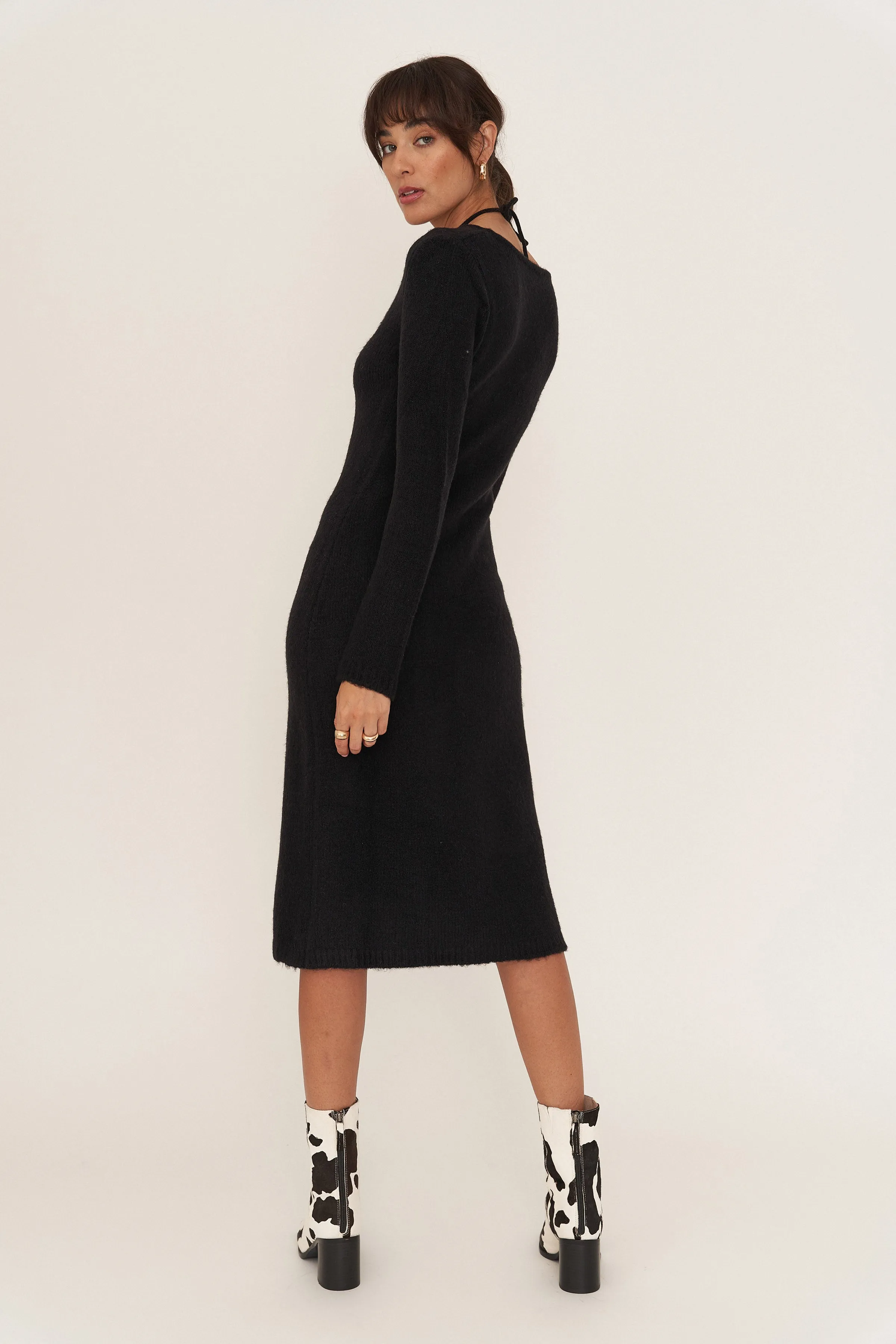 Stella Midi Dress - Black