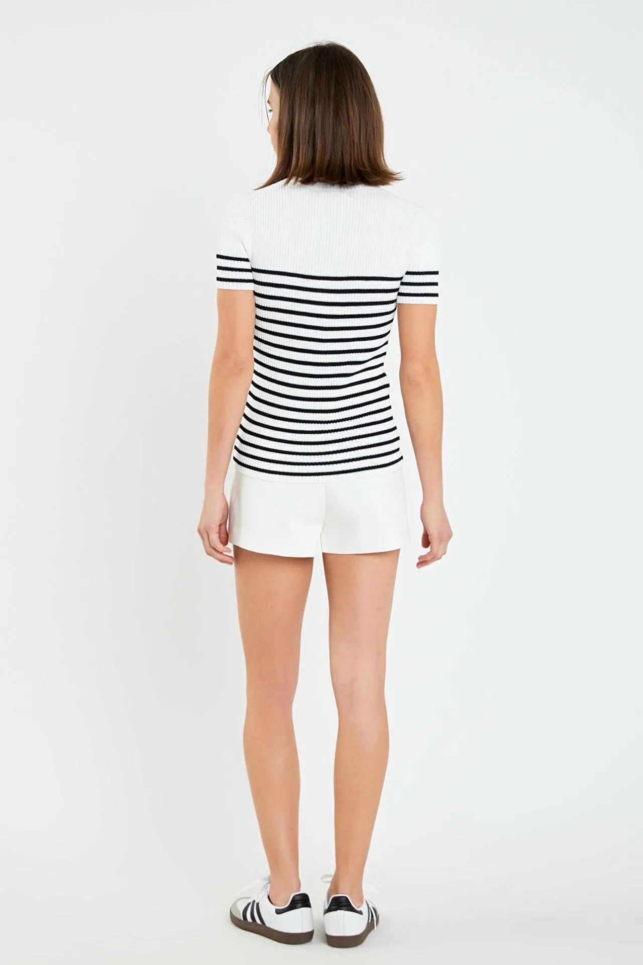 Stripe Fitted Knit Top