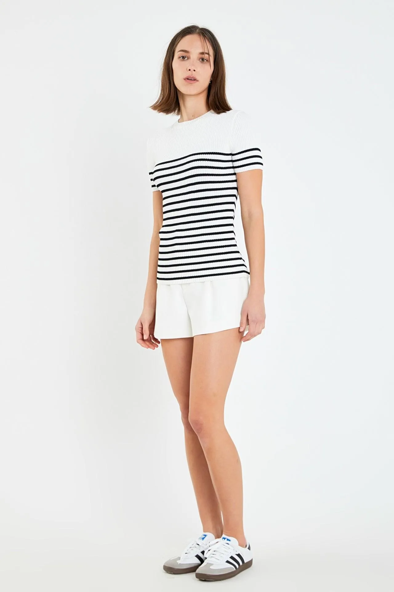 Stripe Fitted Knit Top