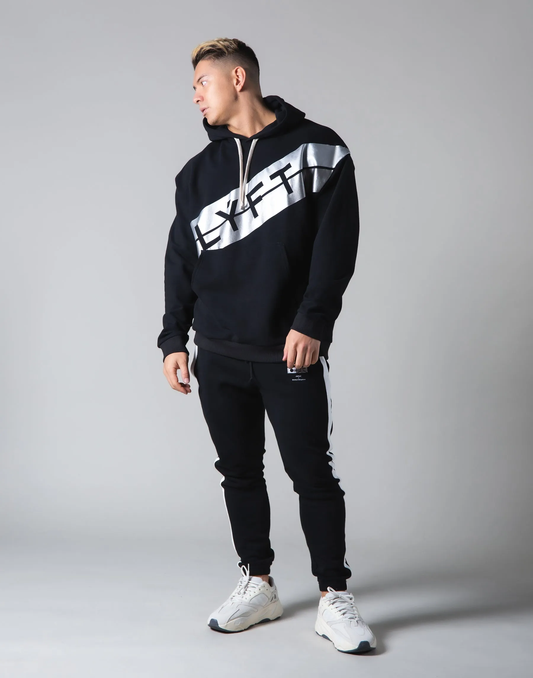 Stripe Pullover Hoodie - Black