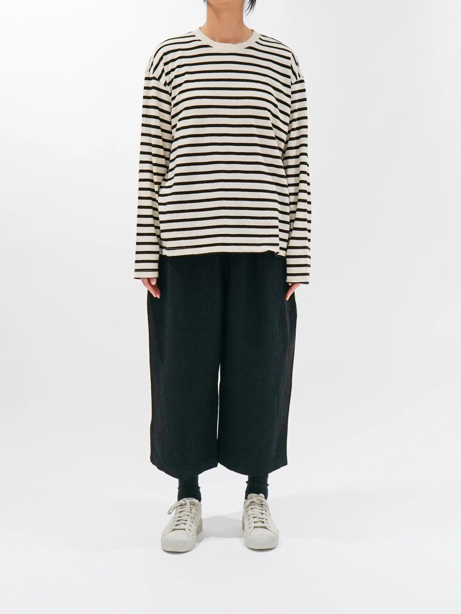 Striped Pullover Knit - Natural x Black