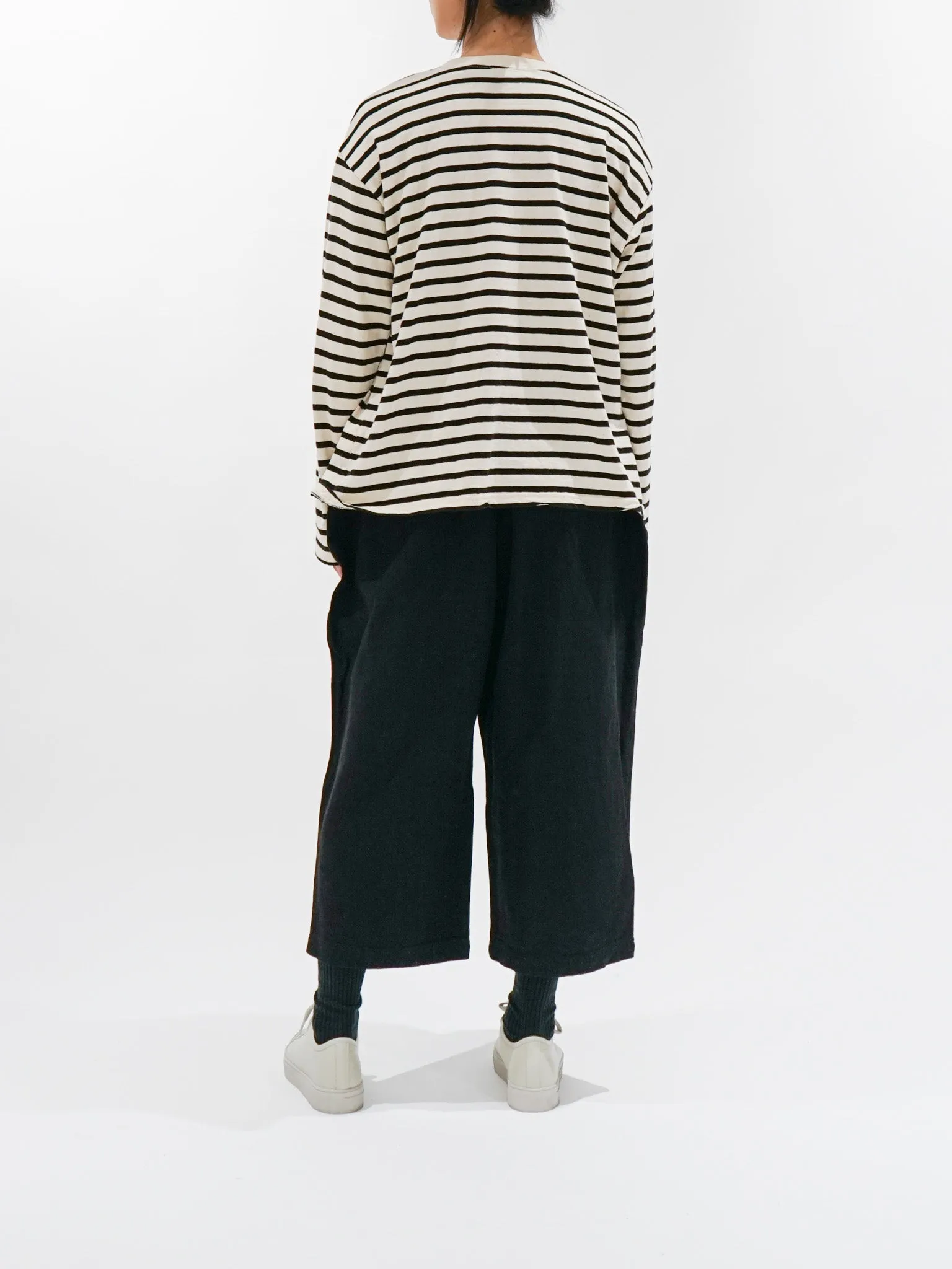 Striped Pullover Knit - Natural x Black