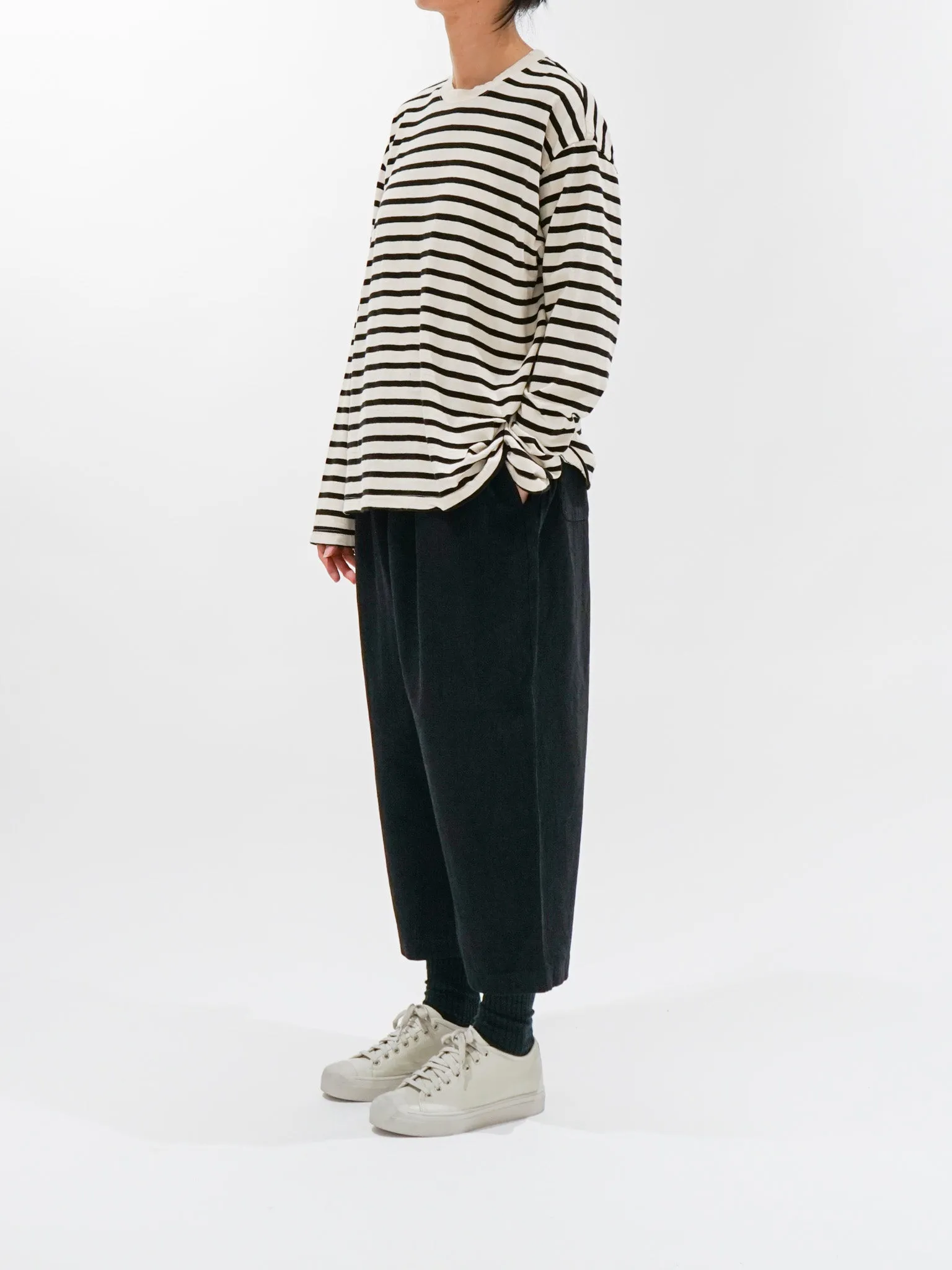 Striped Pullover Knit - Natural x Black