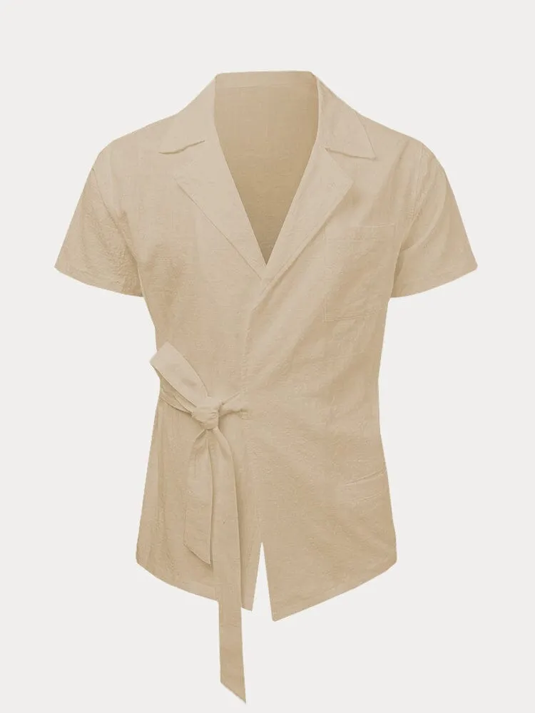 Stylish Slant Placket Tied Shirt