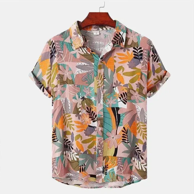 Summer Men's Hawaiian 3D Digital Printing Shirt Short Sleeve