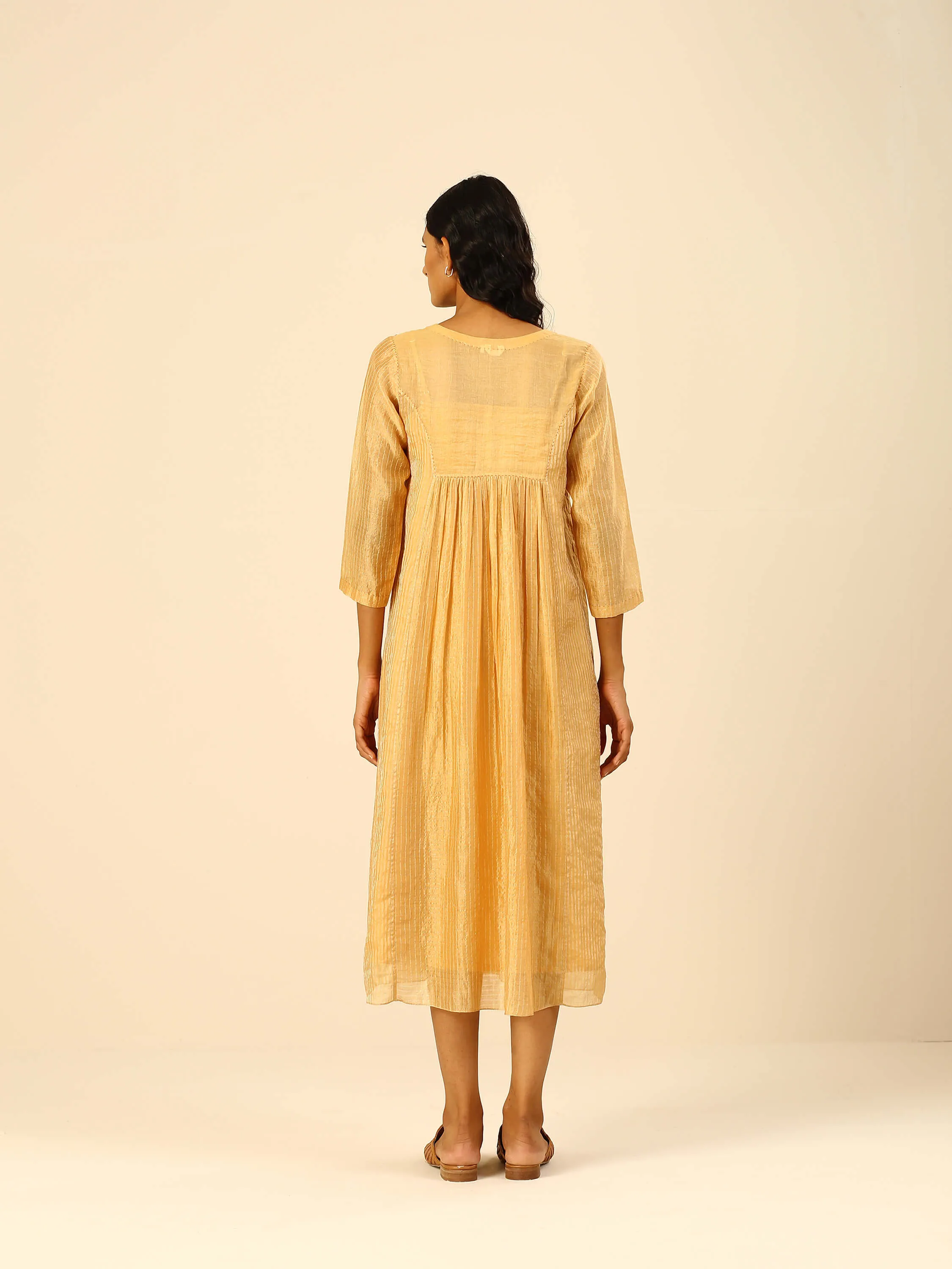 Sunflower Gathered Midi Dress