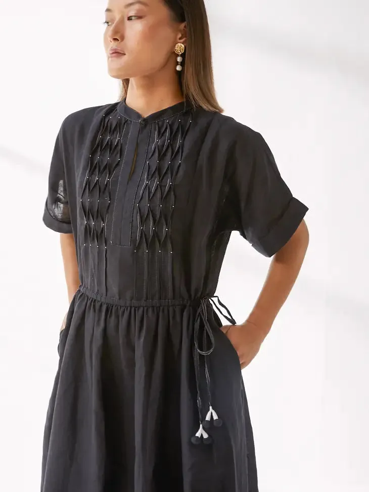 Sur Midi Dress | Black Linen