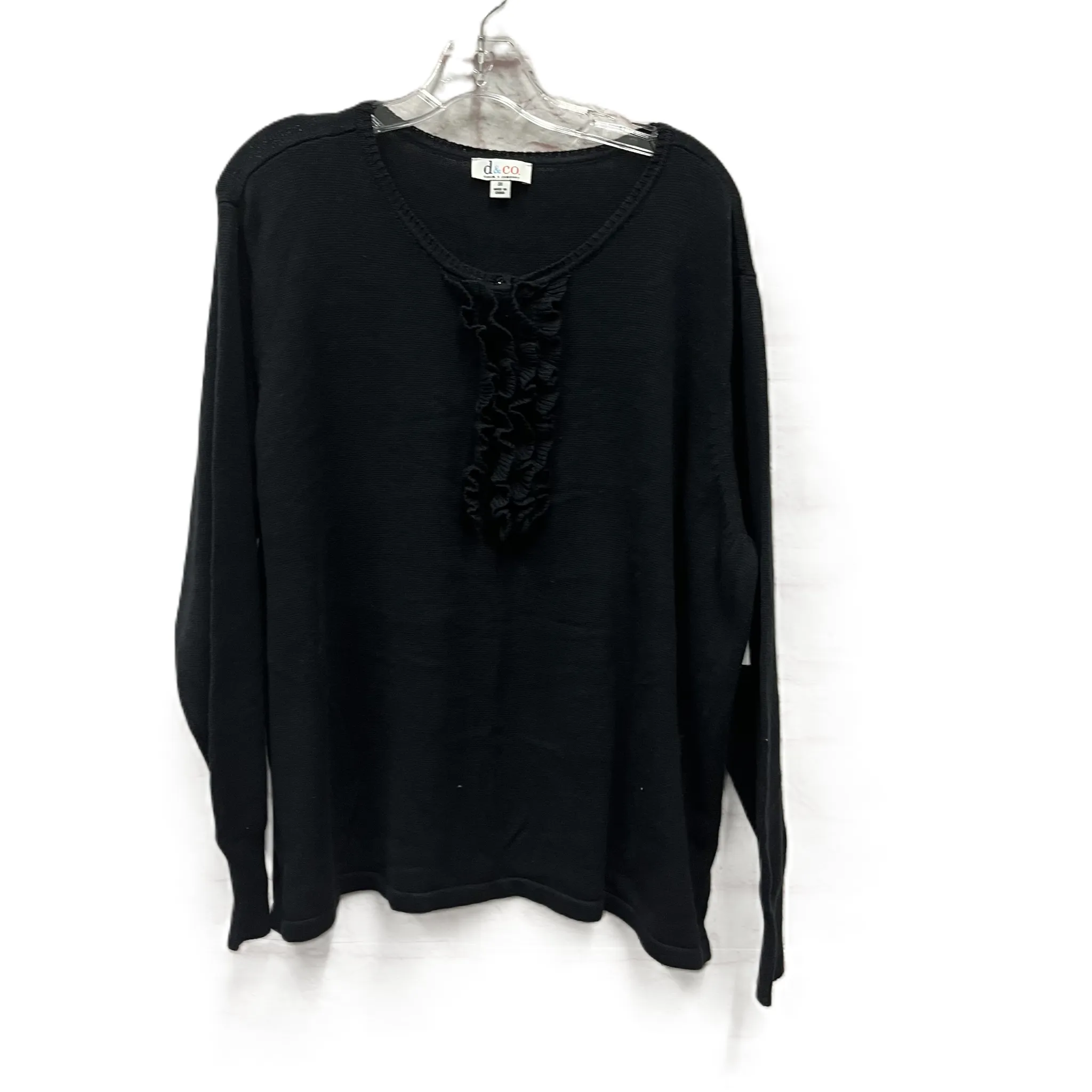 Sweater By Denim And Company In Black, Size: 3x