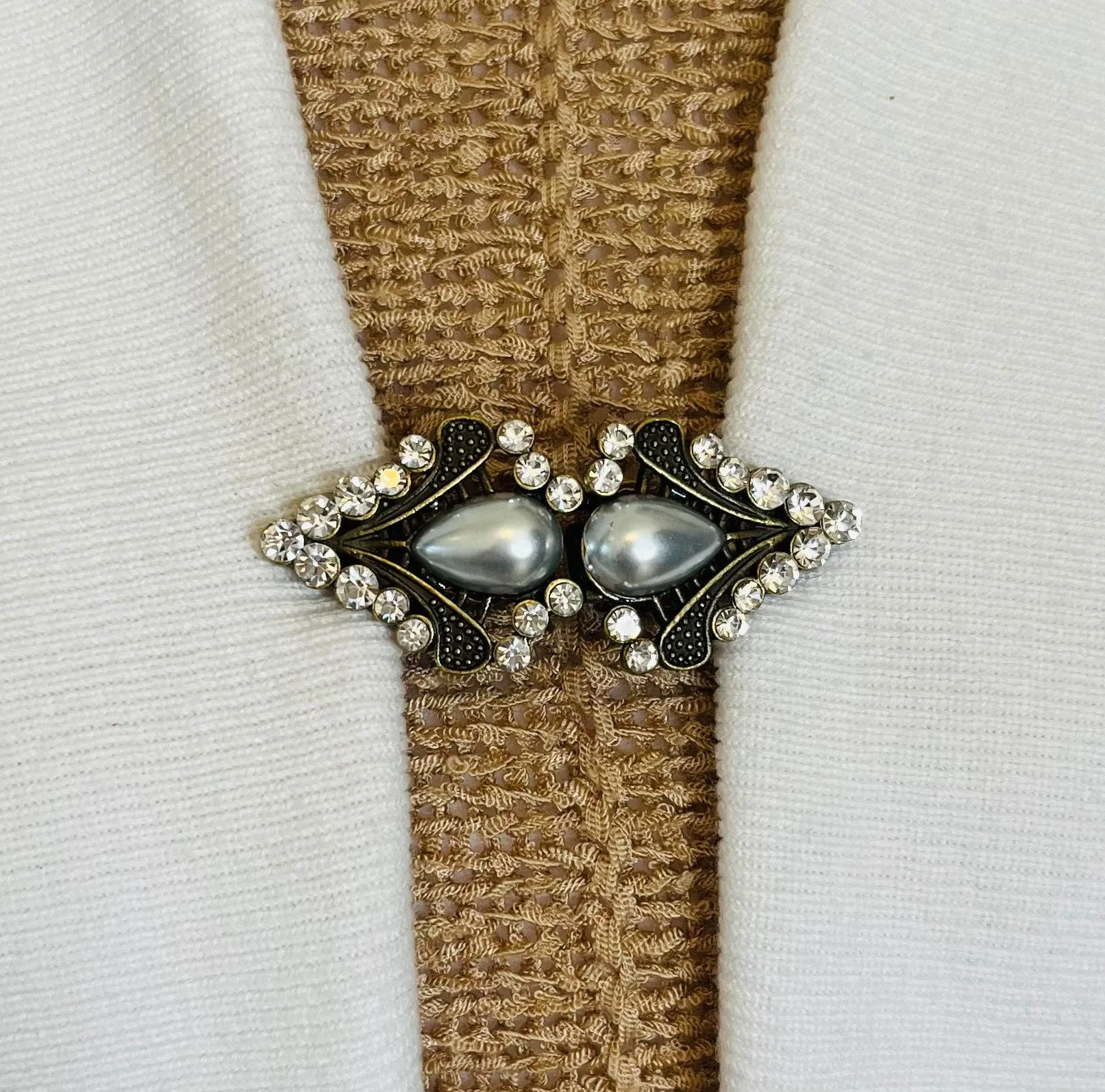 Sweater Clips Pearl Sweater Clip Rhinestone Bronze Cosplay Clips Cloak Clasps Wedding Jewelry Gift for Her Gifts for Her by Fabulici