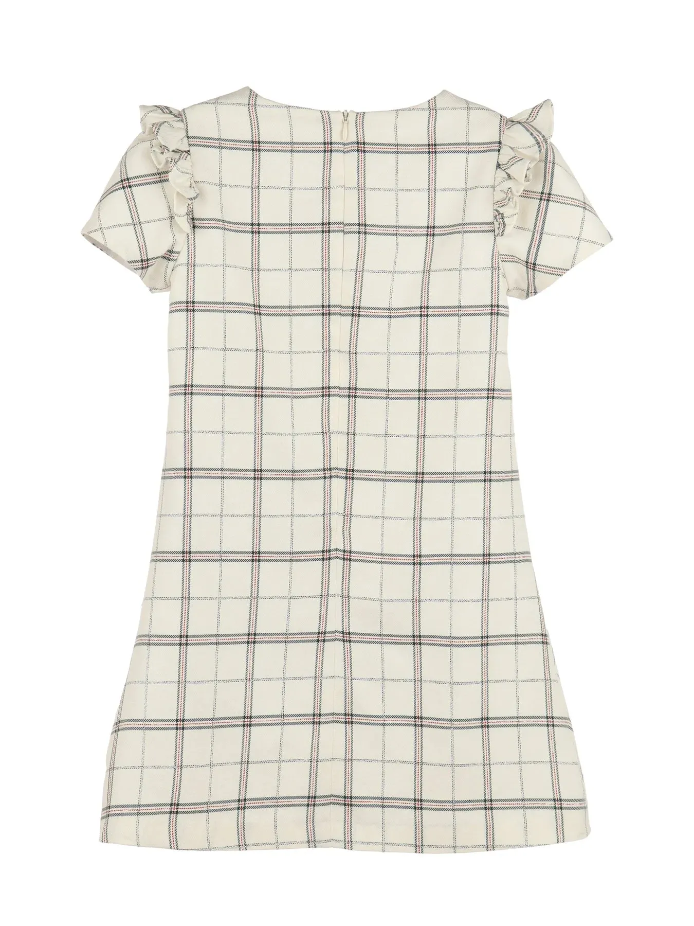 Tartan Plaid Dress- Ivory