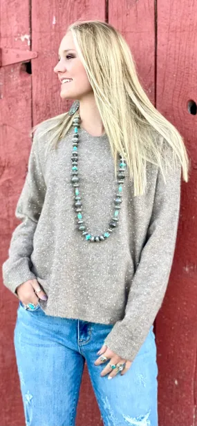 The Holiday Time Glitter V Neck Sweater