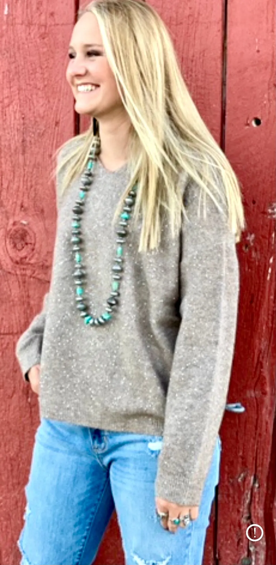 The Holiday Time Glitter V Neck Sweater