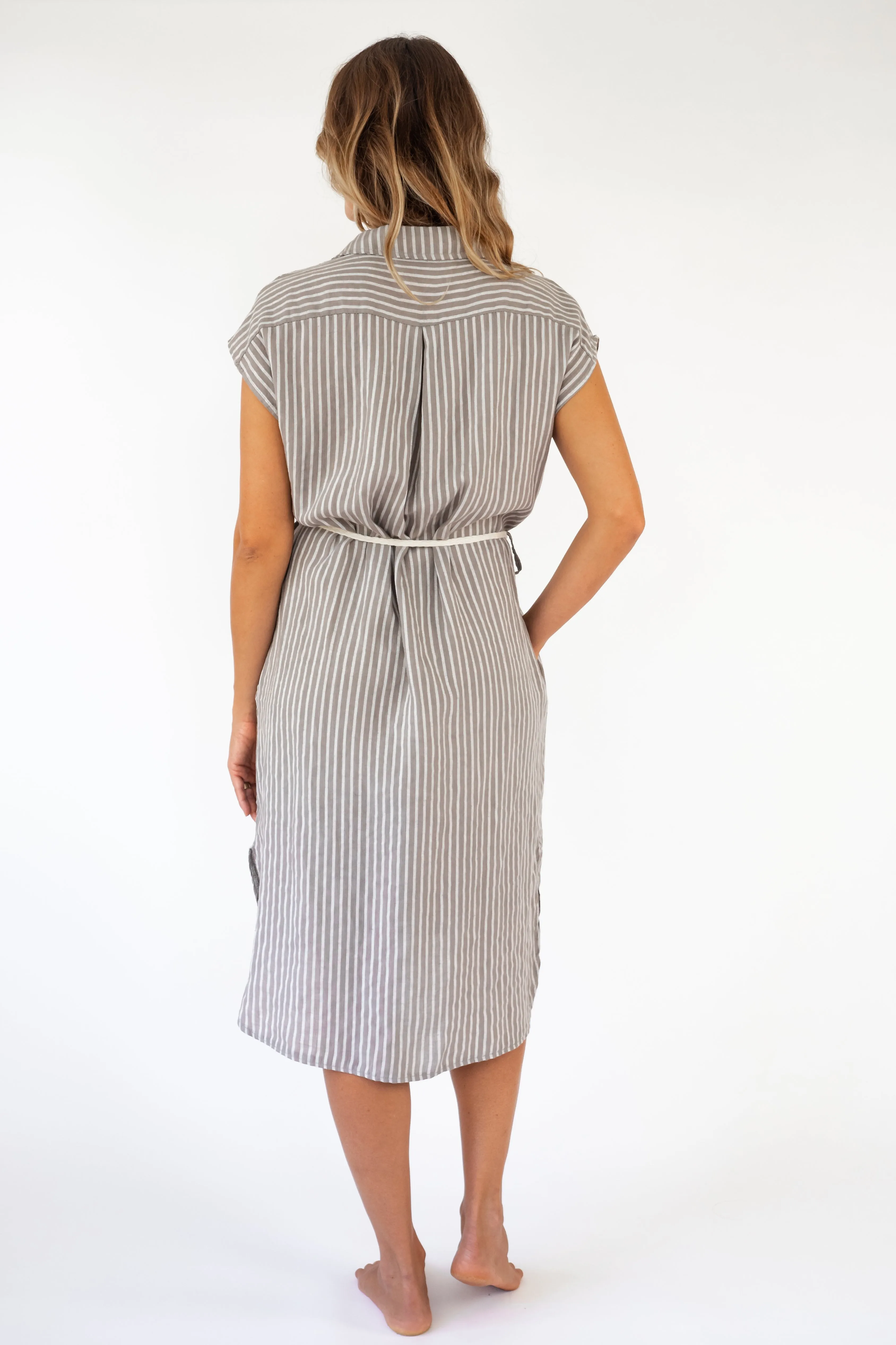 The LIMA Striped Linen Shirt Dress