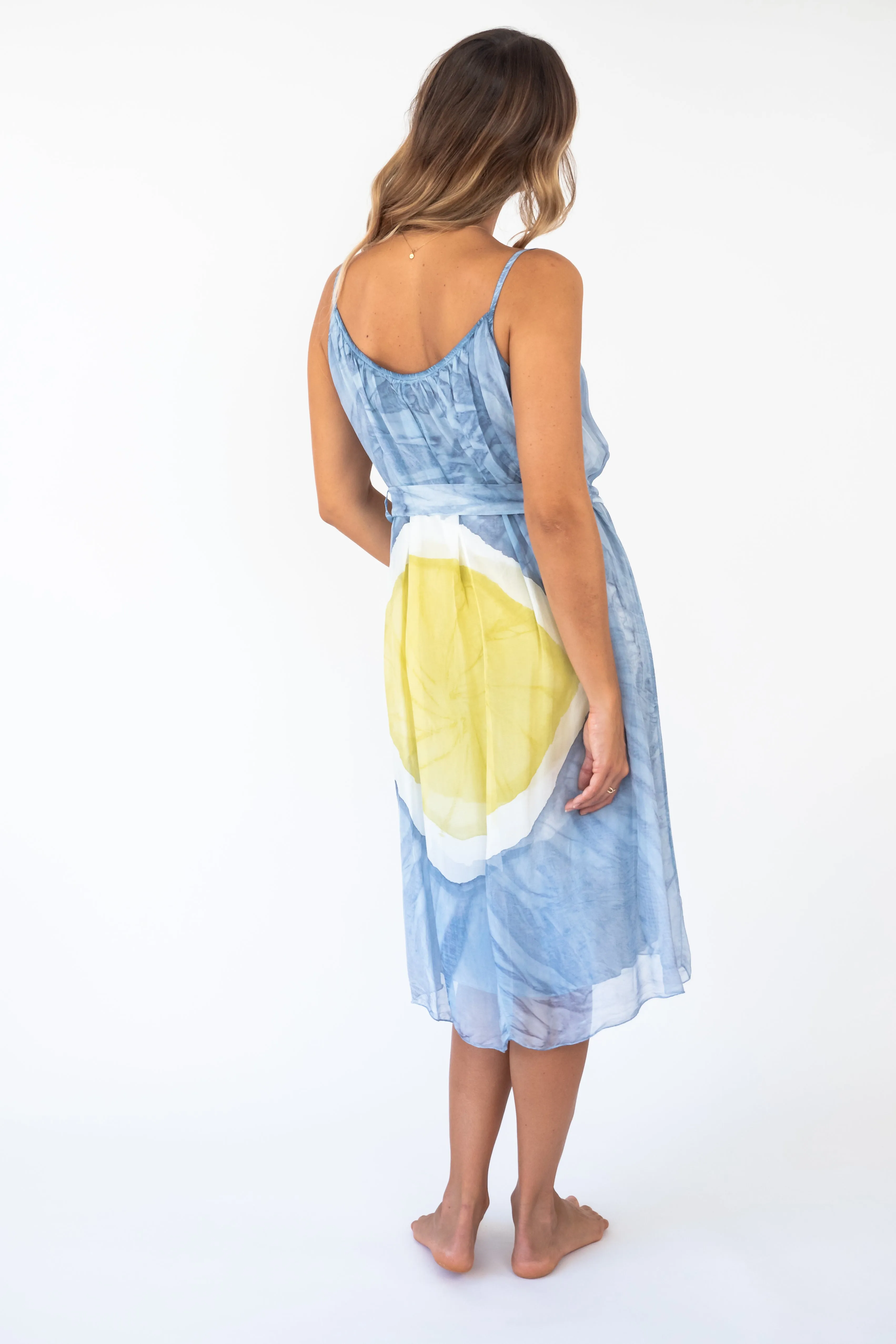 the PAUKU Silk Tie-Dye Midi dress