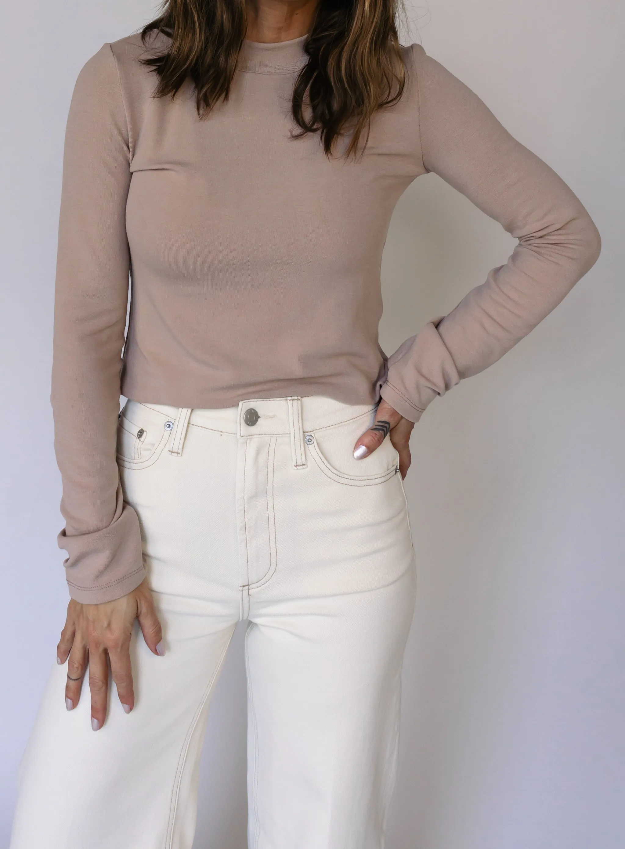 Thea Long Sleeve Top - Mocha