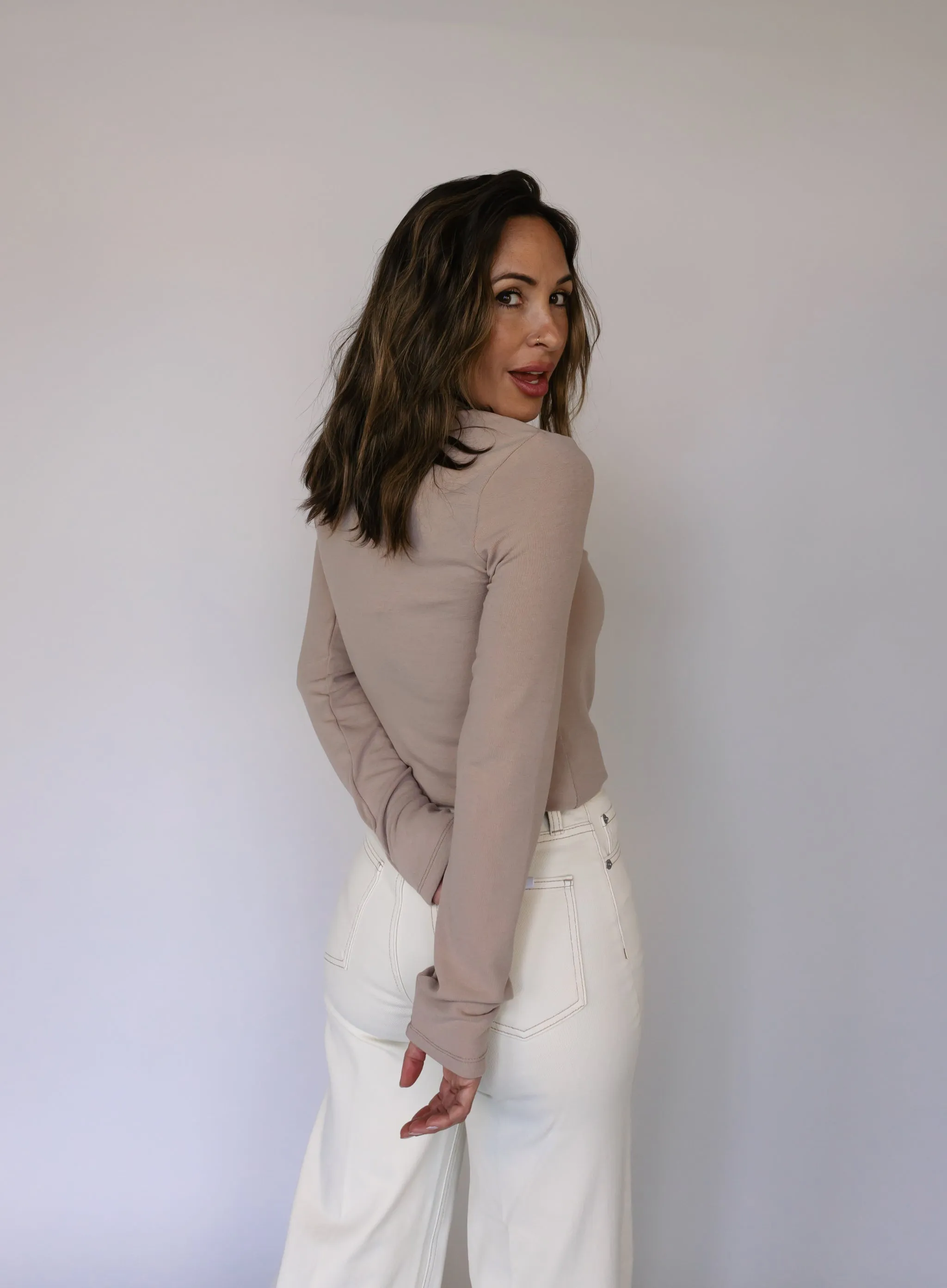 Thea Long Sleeve Top - Mocha