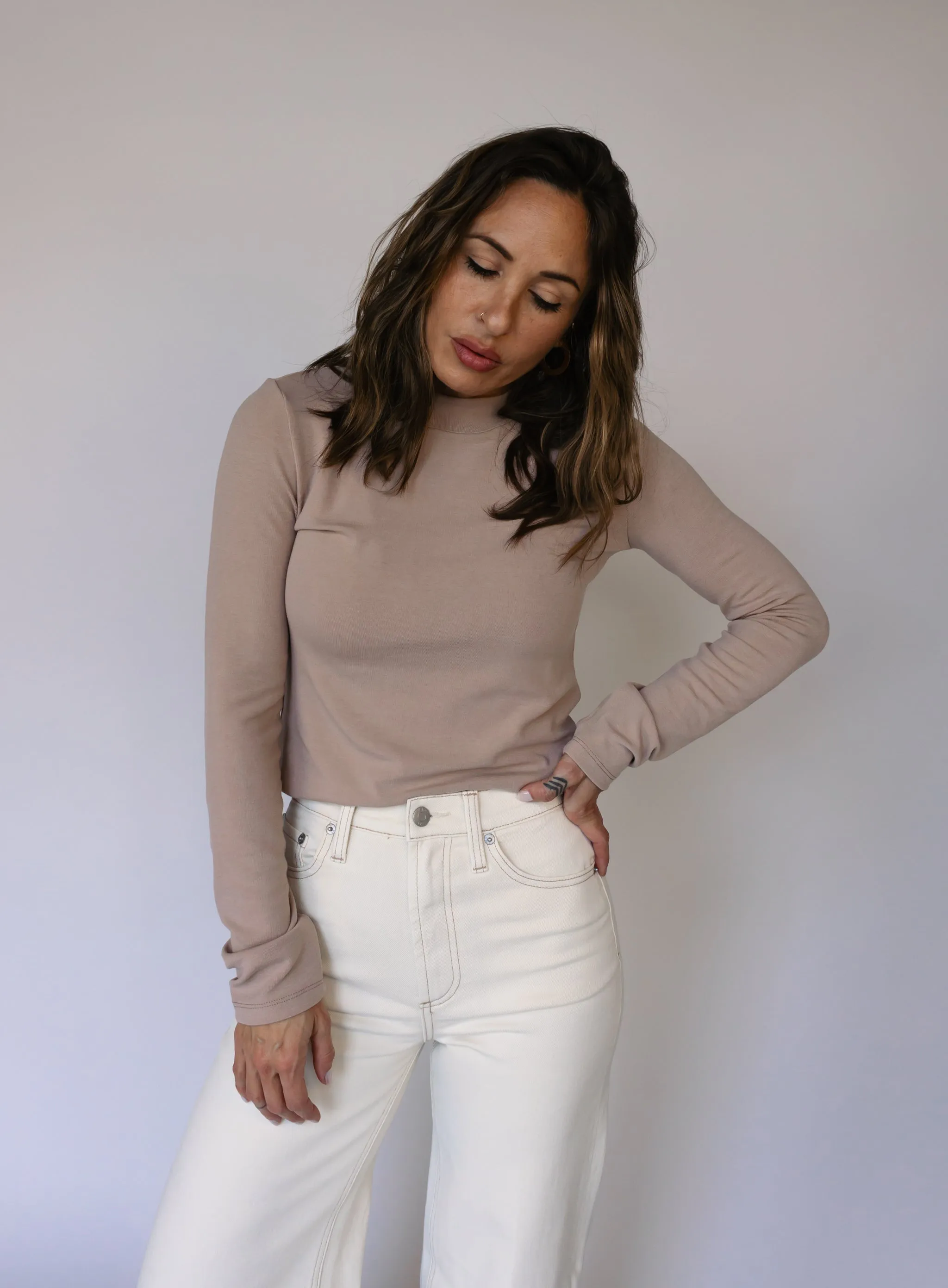 Thea Long Sleeve Top - Mocha