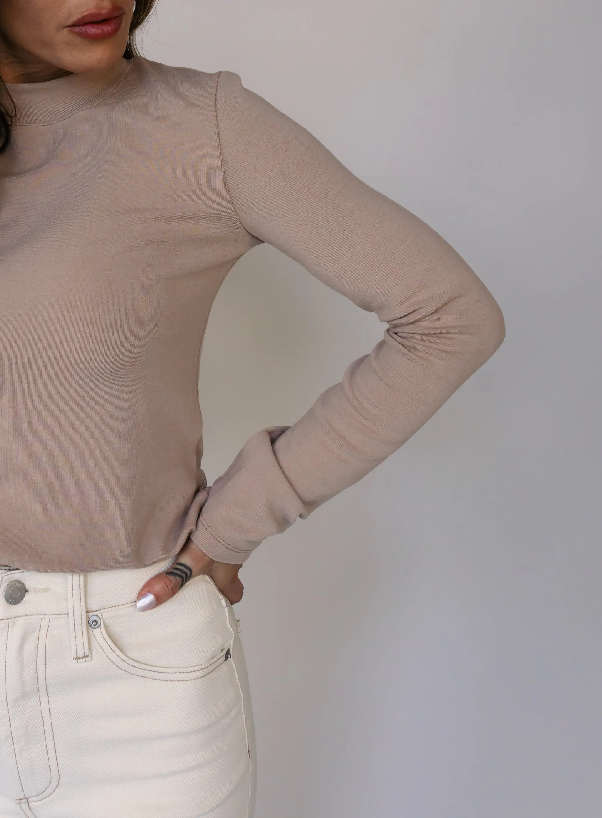 Thea Long Sleeve Top - Mocha