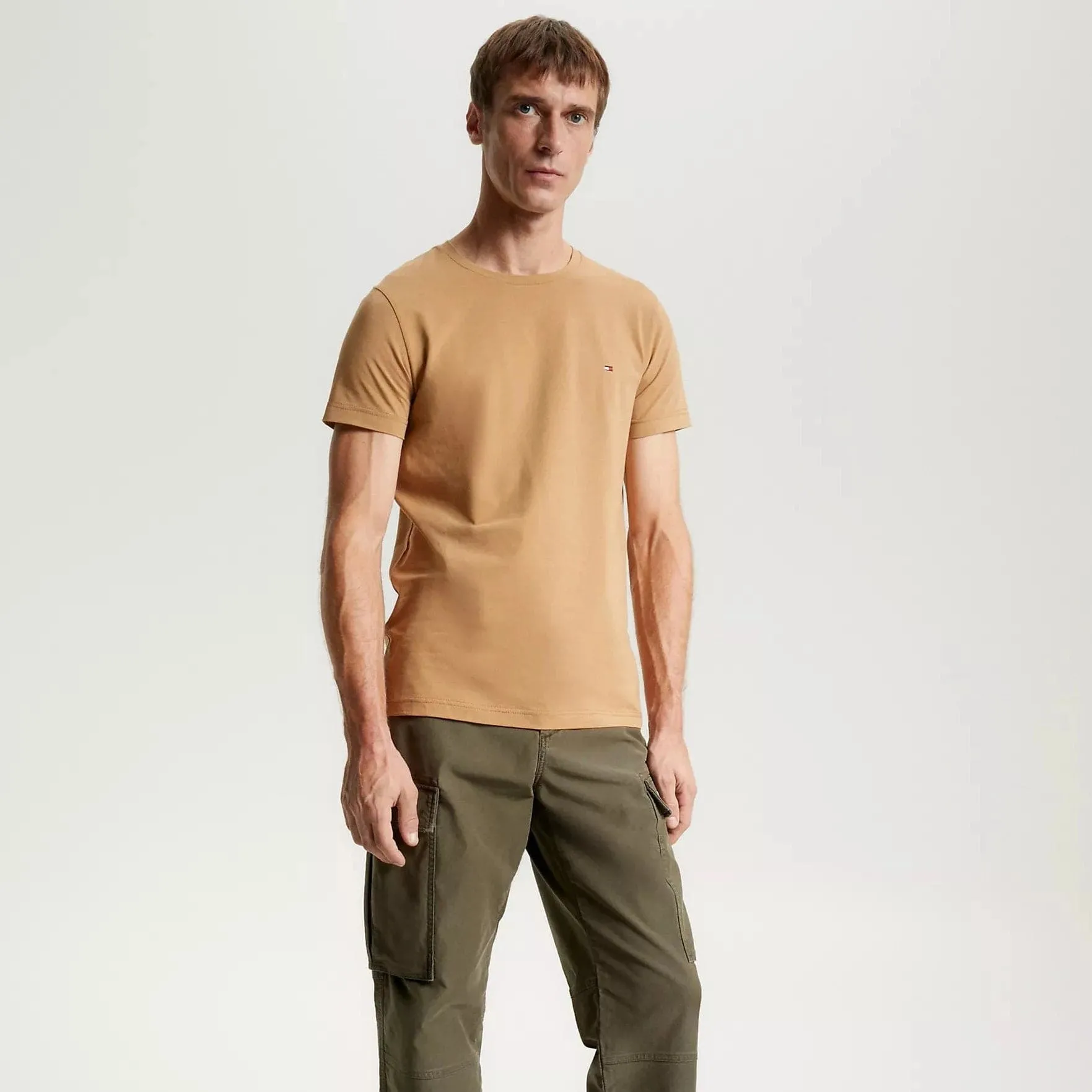 Tommy Hilfiger Stretch Slim Fit T-Shirt in Countryside Khaki