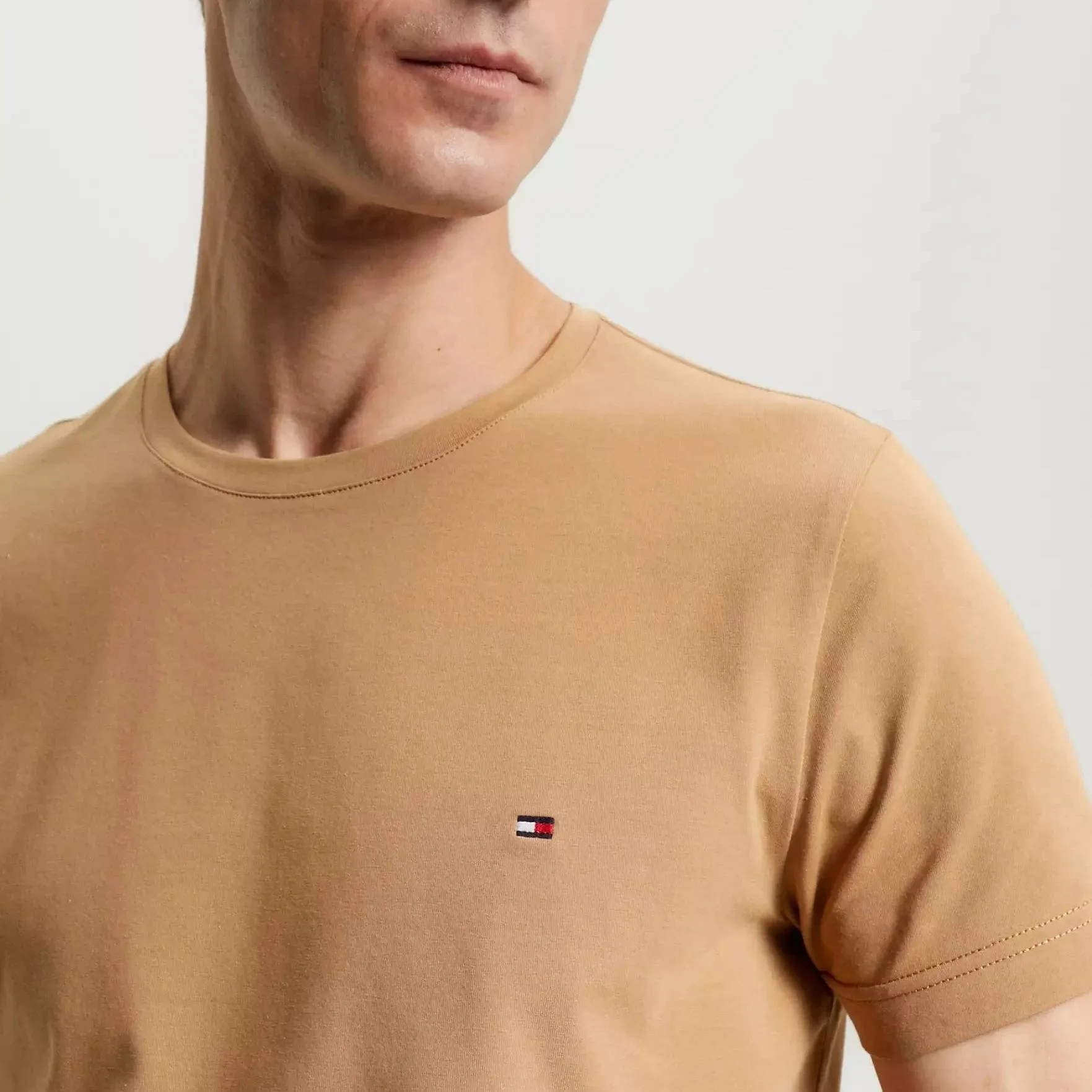 Tommy Hilfiger Stretch Slim Fit T-Shirt in Countryside Khaki